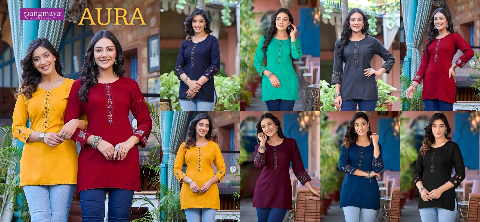 Tunic Aura Rayon Wholesale Short Top Catalog — Wholesale, MPA wholesale from Surat — view 9